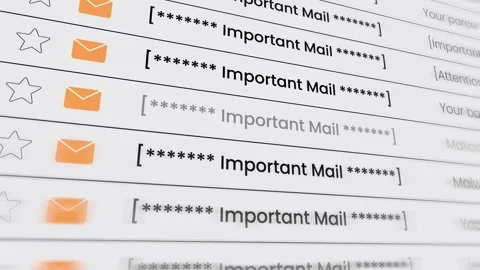 Important Mailbox on webmail animation isolated on white background Stock-Footage 330770954