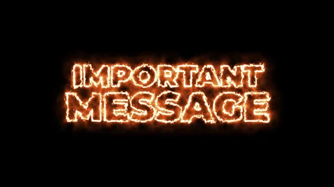 Important message fire text concept animation.  isolated on black background. Video stock 219907419