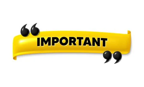 Important message. Information notice sign. 3d ribbon banner. Vector Illustrazione stock