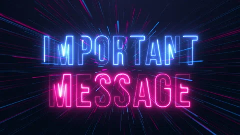 Important message - neon text with neon lines animation.blue and pink color. Stock Footage 219912686