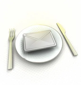 Important message on the plate render illustration Illustrazione stock