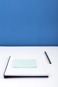 Important Message Presented Above Desk With Notebook, Notes And Pencil. Crutial 스톡 사진