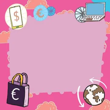 Important Message Presented In Frame With Lap Top, Mobile Phone, Earth And Stock Illustration