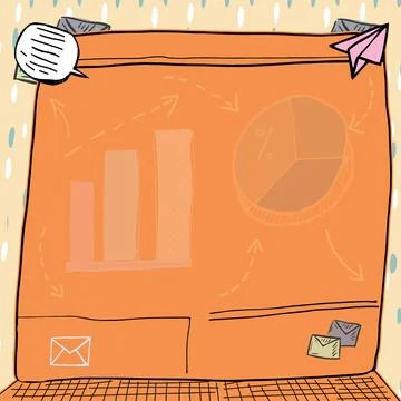 Important Message Presented On Screen With Charts, Graphs And E Mail S. Crutial Stock Illustration