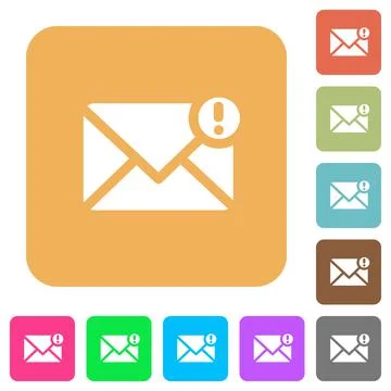 Important message rounded square flat icons Illustrazione stock