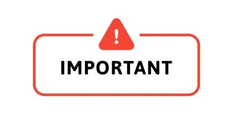 Important message sign. Vector modern color illustration. Red rectangle fra.. Illustrazione stock