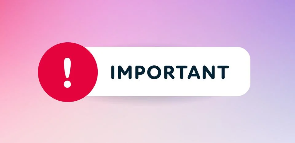 Important message sign. Vector modern color illustration. White frame with .. Stock Illustration