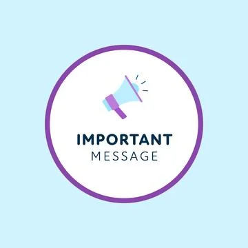 Important message sign. Vector modern color illustration. Violet circle fra.. Stock Illustration