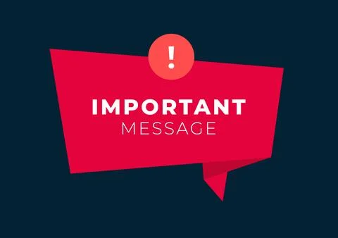 Important message sign. Vector modern color illustration. Red tape frame with Stock Illustration