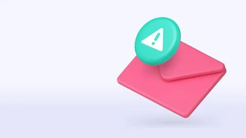 Important message warning post letter envelope 3d icon banner copy space ve.. Stock Illustration