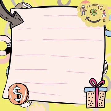 Important Message Written On Note With Gift Drawing. Crutial Informations Stock Illustration
