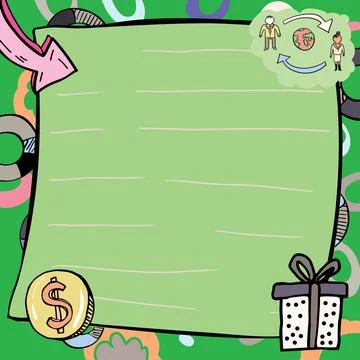 Important Message Written On Note With Gift Drawing. Crutial Informations Illustrazione stock