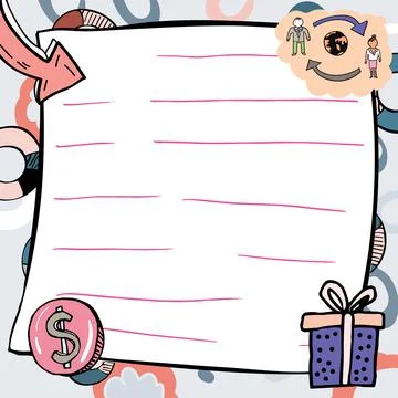 Important Message Written On Note With Gift Drawing. Crutial Informations Illustrazione stock