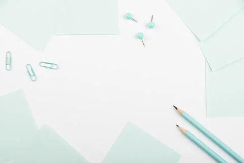 Important Messages Presented On Notes With Memos, Pins And Pens Around. Crutial Stock Photos