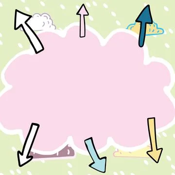 Important Messages Written In Shape Of Cloud With Arrows Around. Crutial Illustrazione stock