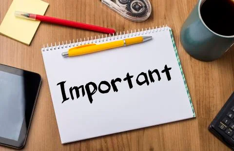 Important - Note Pad With Text Photos