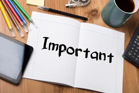Important - Note Pad With Text Photos