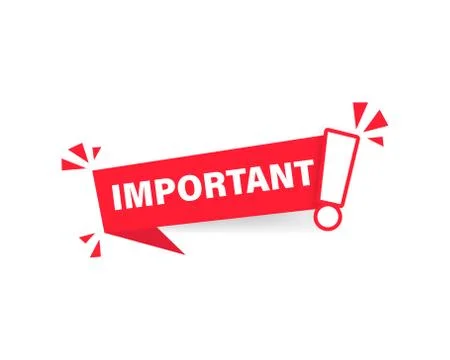 Important notice icon for attention message banner for marketing with exclama Stock Illustration