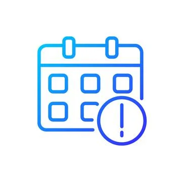 Important notification from calendar pixel perfect gradient linear vector icon Stock Illustration