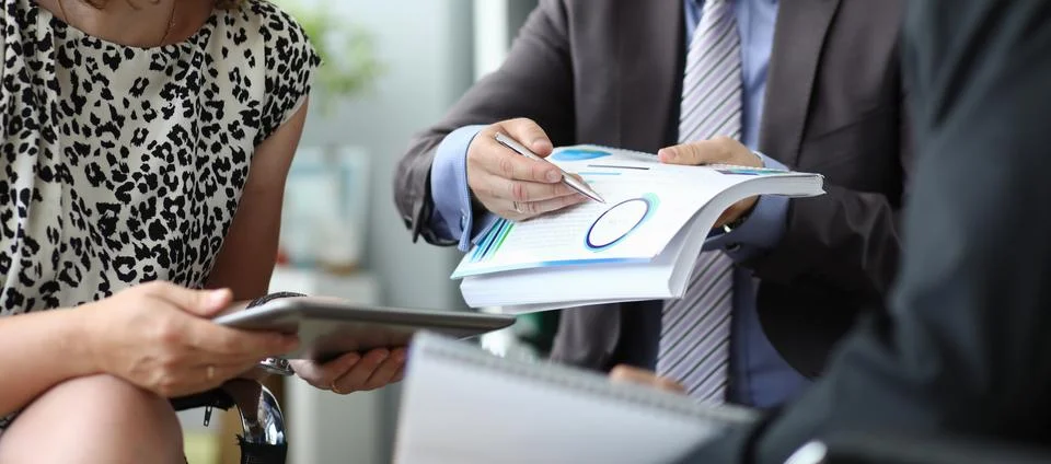 Important office discussion Stock Photos