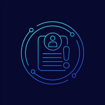 Important personal data icon, linear design Illustrazione stock