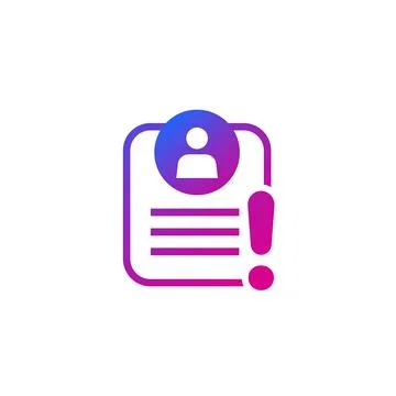 Important personal data icon on white Illustrazione stock