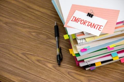 Important; The Pile of Business Documents on the Desk Stock Photos