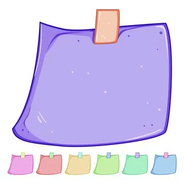 Important pinned paper notes cartoon vector graphic Illustrazione stock