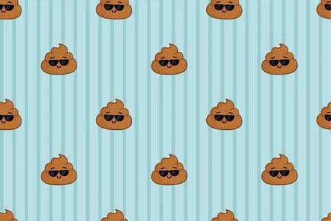 Important poop on seamless sripted pattern. Poop. Vector background. Stock Illustration