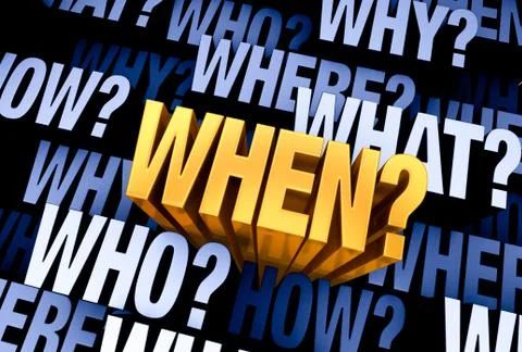 The Important Question Is 'When?' Illustrazione stock