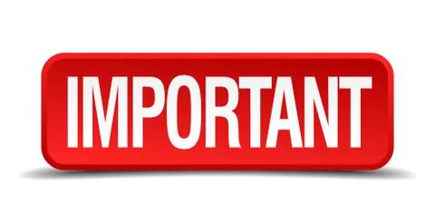 Important red 3d square button on white background イラスト素材