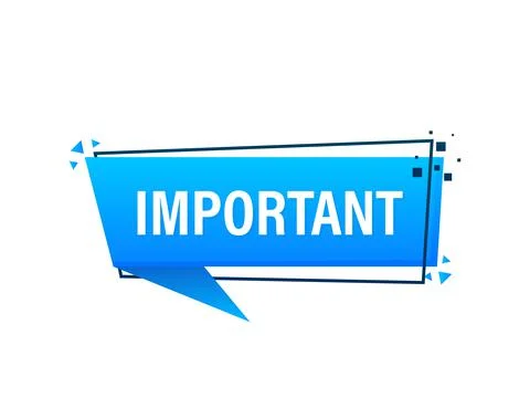 Important red banner in 3D style on white background. Vector illustration. Stock Illustration
