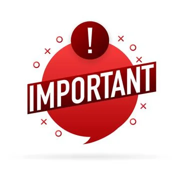 Important red banner in flat style on white background. Vector illustration Stock Illustration