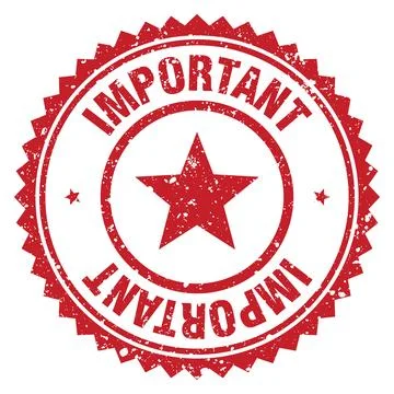 Important red grunge round stamp. important stamp Stock Illustration