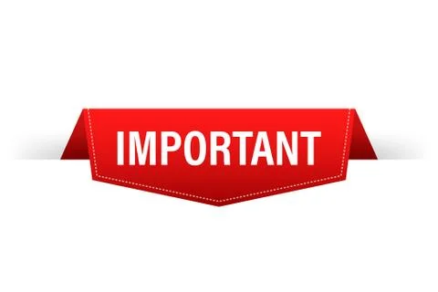 Important Red Label. Red Web Ribbon. Vector stock illustration. Stock Illustration