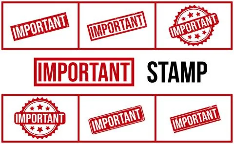 Important Rubber Stamp Set Vector Stock Illustration
