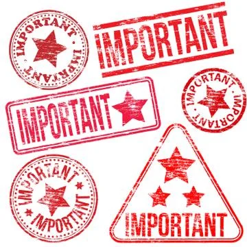 Important rubber stamps Stock Illustration