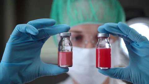 Important scientific researches in laboratory for developing effective vaccine Video stock 143879802