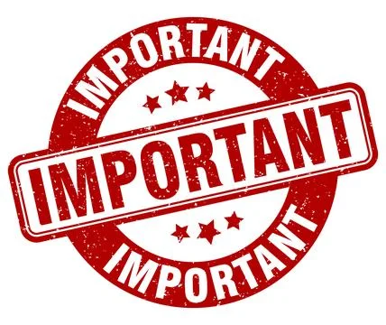 Important stamp. important label. round grunge sign Illustrazione stock