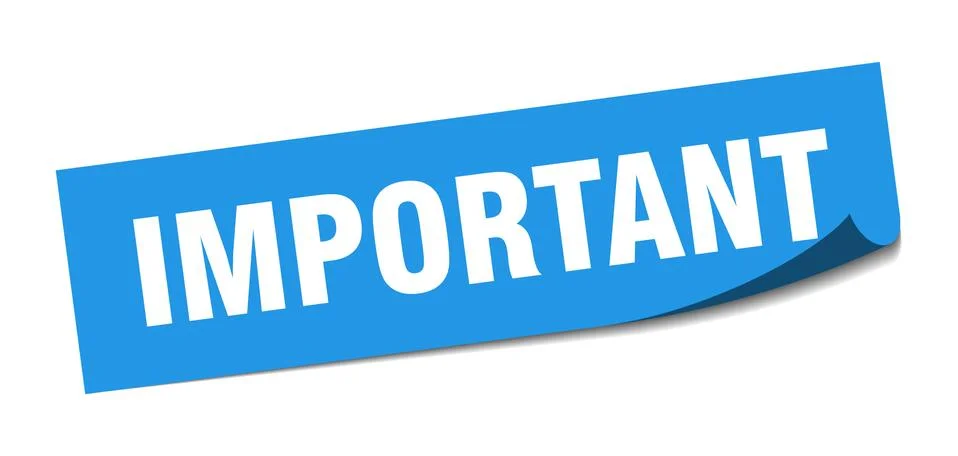 Important sticker. important square isolated sign. important Illustrazione stock