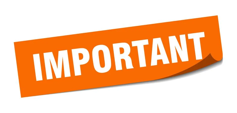 Important sticker. important square isolated sign. important Illustrazione stock