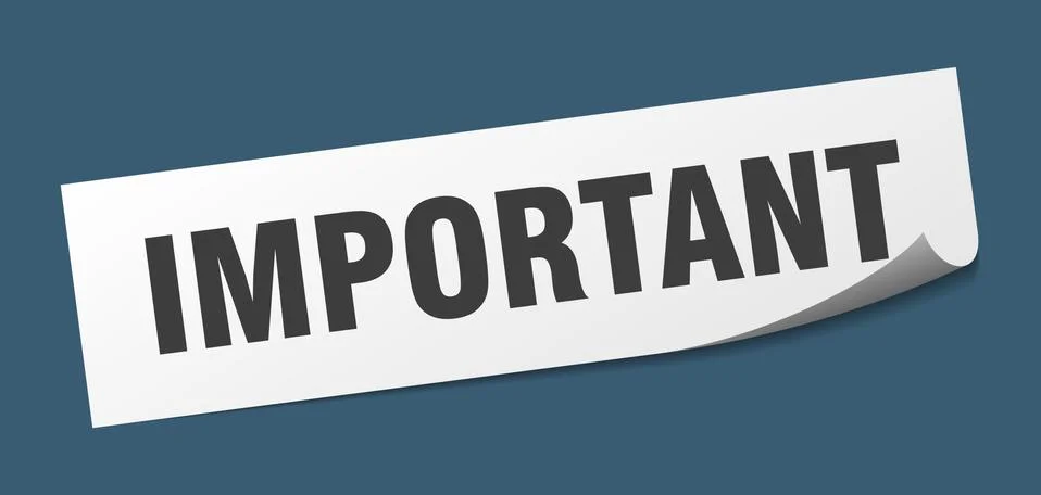 Important sticker. important square isolated sign. important Illustrazione stock