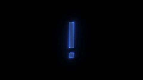 Important stroke icon glowing neon blue color animation Stock Footage 289431536