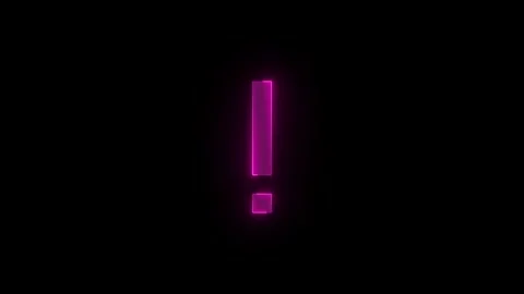 Important stroke icon glowing neon pink color animation Stock Footage 289431545