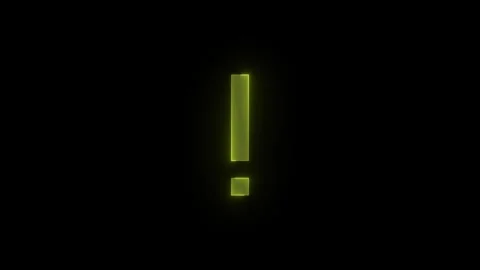 Important stroke icon glowing neon yellow color animation Stock Footage 289431556