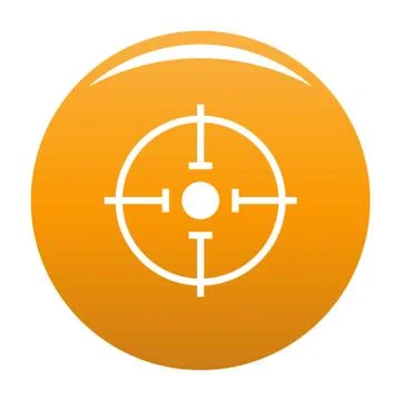 Important target icon vector orange Stock Illustration