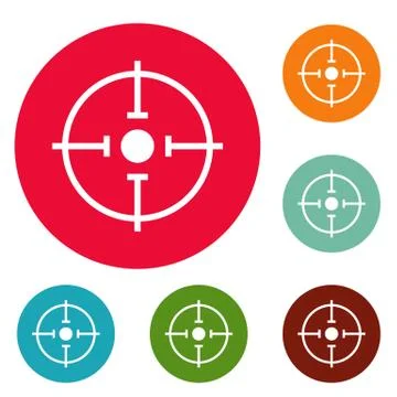 Important target icons circle set vector Illustrazione stock