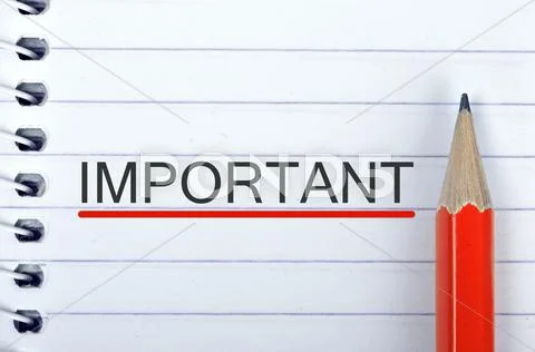 Important text on notepad and pencil Stock Photos