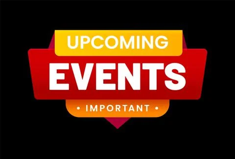 Important upcoming events label, save date badge Stock Illustration