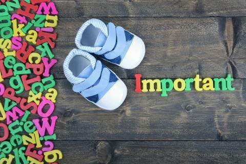 Important on wooden table 스톡 사진